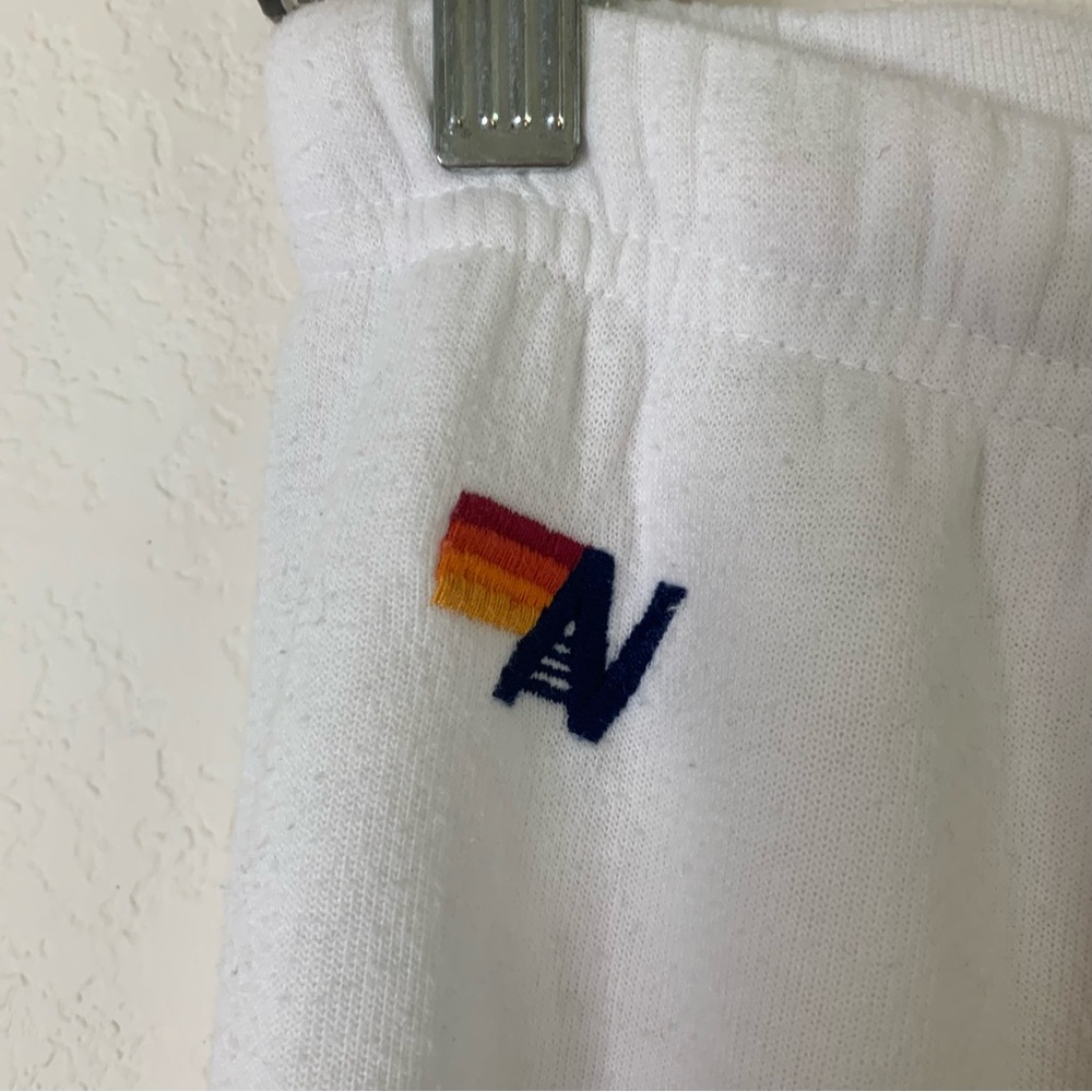 Aviator nation Womens white rainbow bolt sweatpants L - Picture 5 of 14